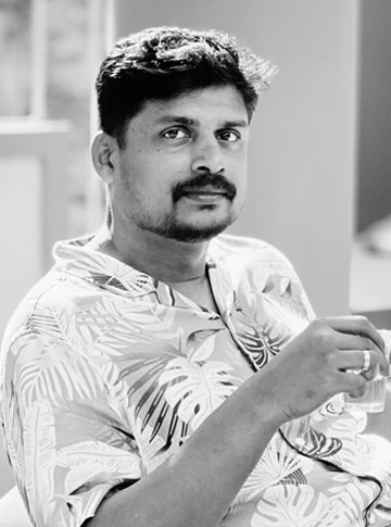 Portrait of Vinay Unnikrishnan, Creative Director